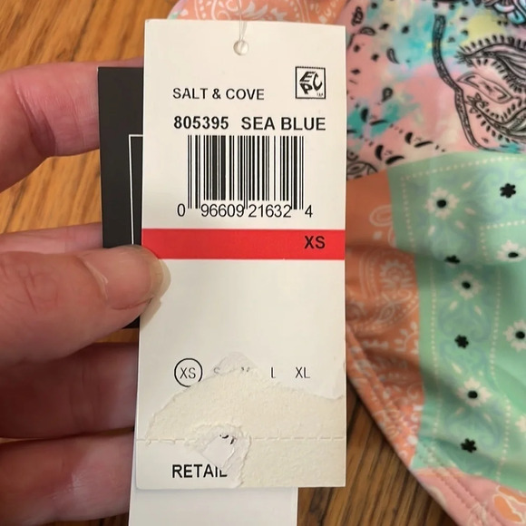 Salt + Cove Cinched-Back Hipster Swimsuit Sea Blue Juniors size XS NWT - Picture 5 of 7